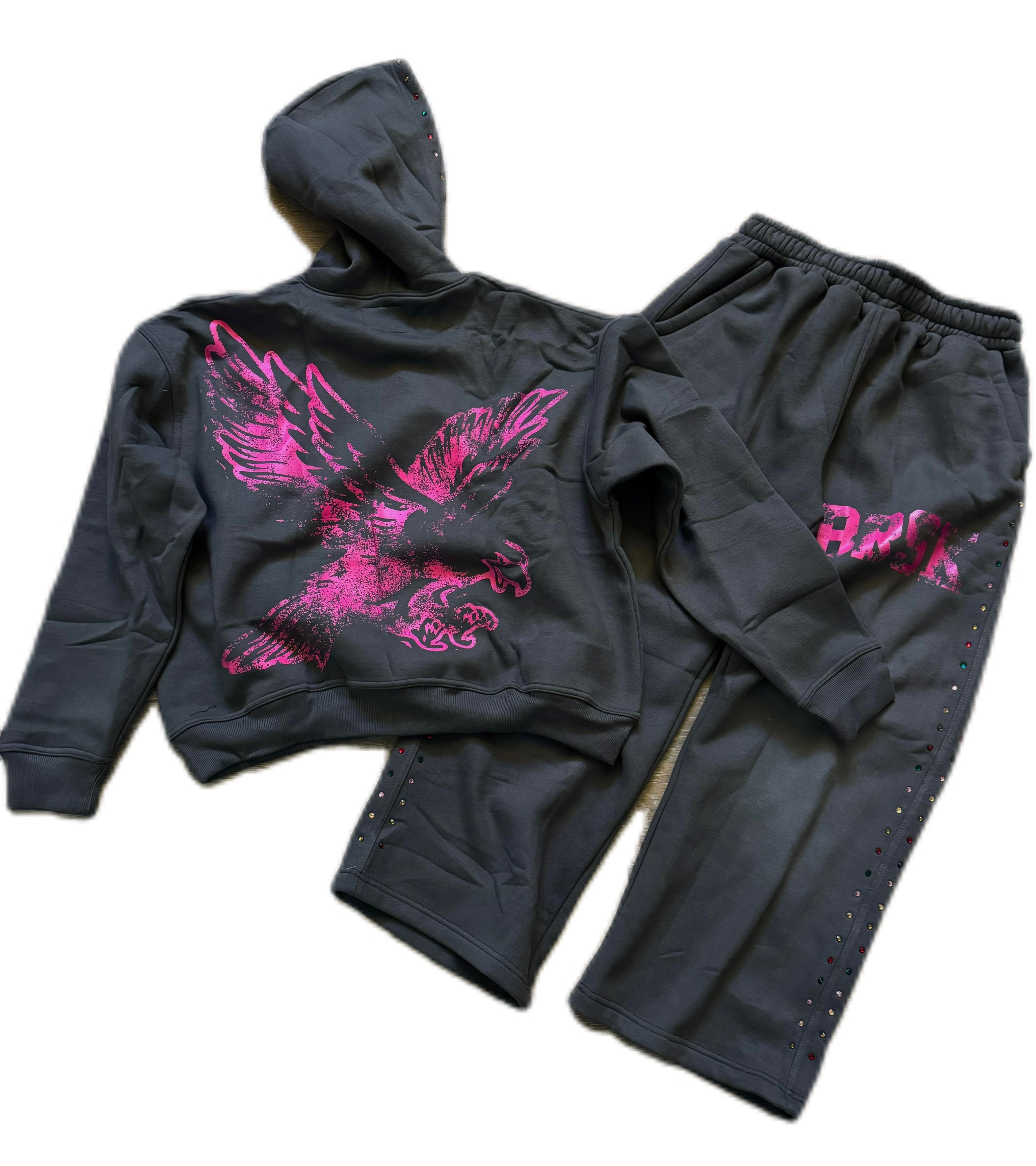 BERSERK "BRSK" SWEATSUIT - GREY/PINK